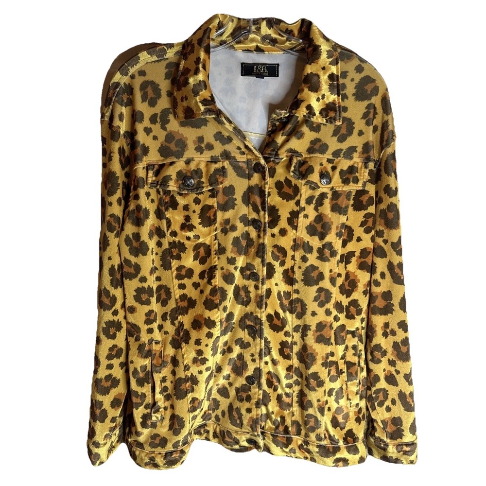 Lucky & Blessed Leopard Velour Jacket W Pockets Cozy Western Chic‎ Small
